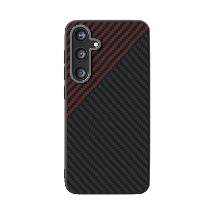For Samsung Galaxy S25 5G / S24 5G ABEEL C Carbon Fiber Series 6D Micro Relief MagSafe Phone Case(Black Red) - Galaxy S25 5G Cases by PMC TechLife | Online Shopping South Africa | PMC TechLife | Buy Now Pay Later Mobicred