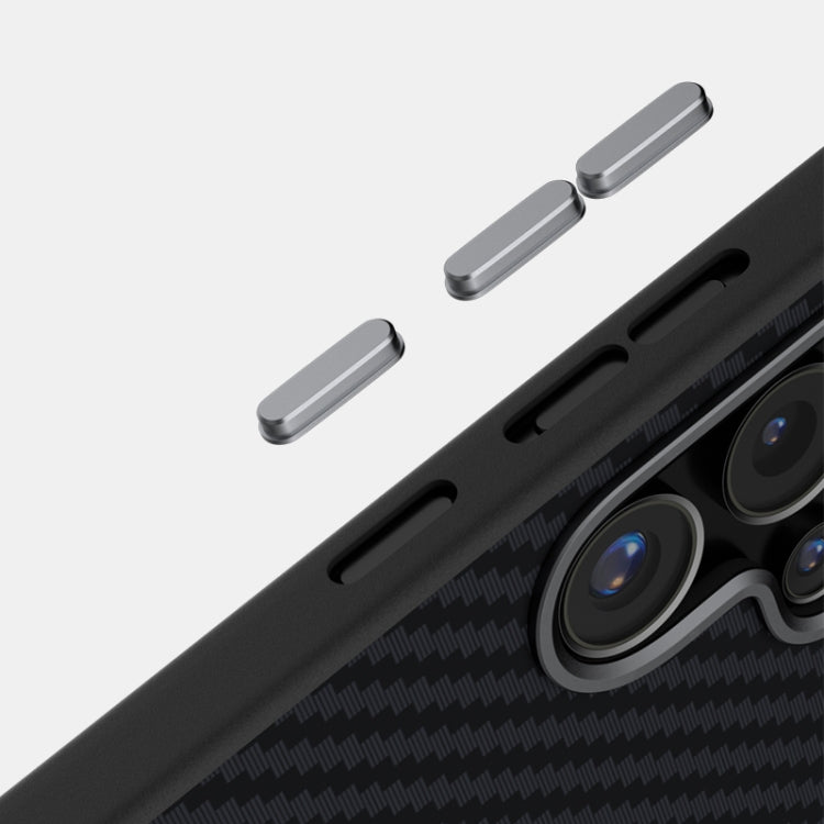 For Samsung Galaxy S25 5G / S24 5G ABEEL C Carbon Fiber Series 6D Micro Relief MagSafe Phone Case(Black Blue) - Galaxy S25 5G Cases by PMC TechLife | Online Shopping South Africa | PMC TechLife | Buy Now Pay Later Mobicred