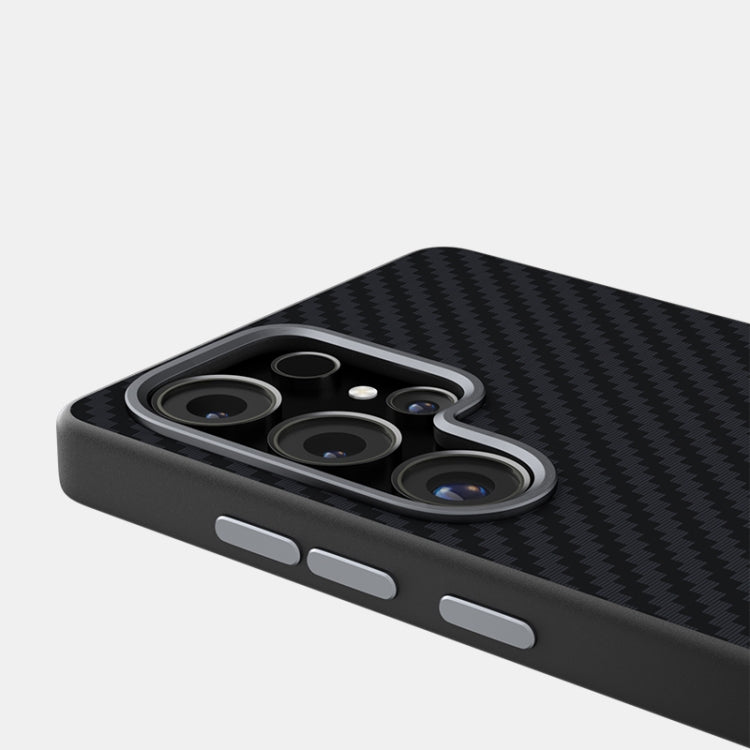 For Samsung Galaxy S25 5G / S24 5G ABEEL C Carbon Fiber Series 6D Micro Relief MagSafe Phone Case(Black Blue) - Galaxy S25 5G Cases by PMC TechLife | Online Shopping South Africa | PMC TechLife | Buy Now Pay Later Mobicred