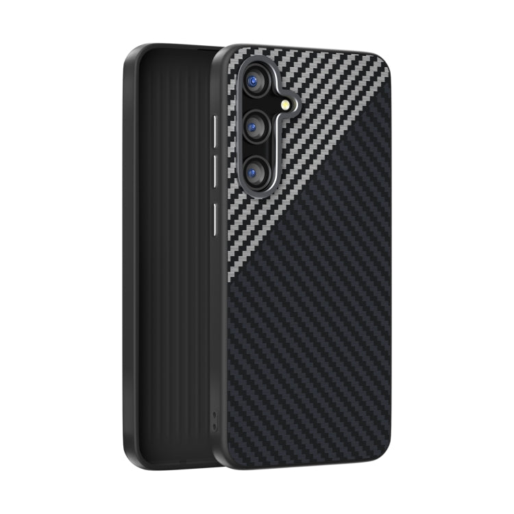 For Samsung Galaxy S25 5G / S24 5G ABEEL C Carbon Fiber Series 6D Micro Relief MagSafe Phone Case(Black Grey) - Galaxy S25 5G Cases by PMC TechLife | Online Shopping South Africa | PMC TechLife | Buy Now Pay Later Mobicred