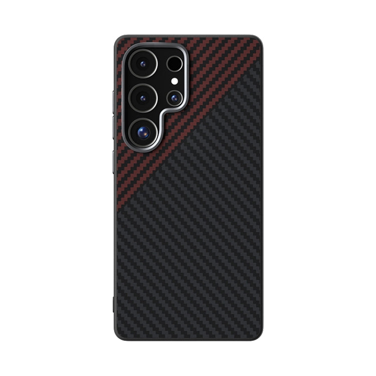 For Samsung Galaxy S25 Ultra 5G ABEEL C Carbon Fiber Series 6D Micro Relief MagSafe Phone Case(Black Red) - Galaxy S25 Ultra 5G Cases by PMC TechLife | Online Shopping South Africa | PMC TechLife | Buy Now Pay Later Mobicred