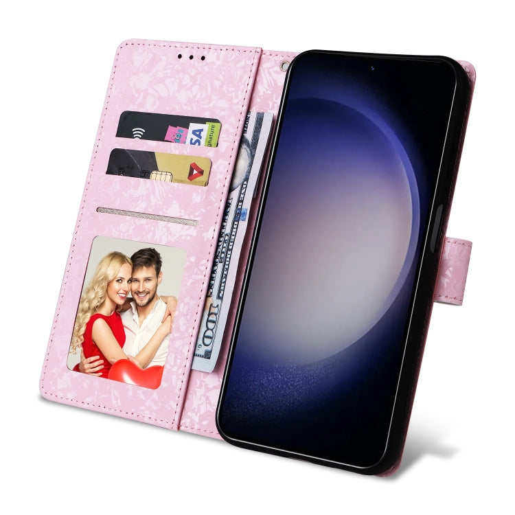 For Samsung Galaxy S25 5G Bronzing Painting RFID Leather Phone Case(Bloosoming Flower) - Galaxy S25 5G Cases by PMC Jewellery | Online Shopping South Africa | PMC Jewellery | Buy Now Pay Later Mobicred