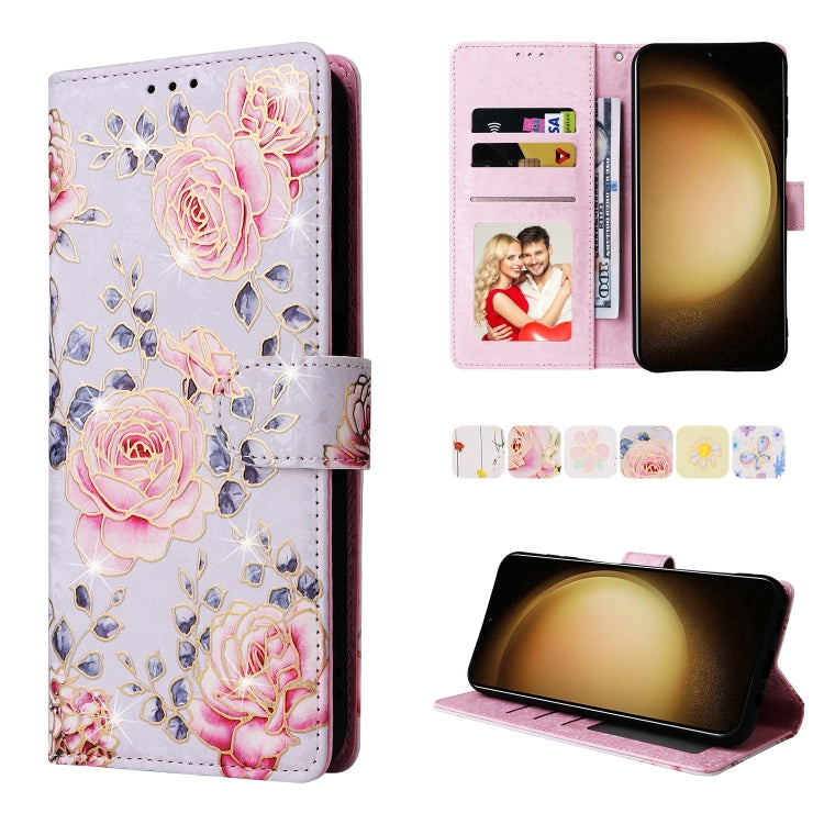 For Samsung Galaxy S25+ 5G Bronzing Painting RFID Leather Phone Case(Pastoral Rose) - Galaxy S25+ 5G Cases by PMC Jewellery | Online Shopping South Africa | PMC Jewellery | Buy Now Pay Later Mobicred