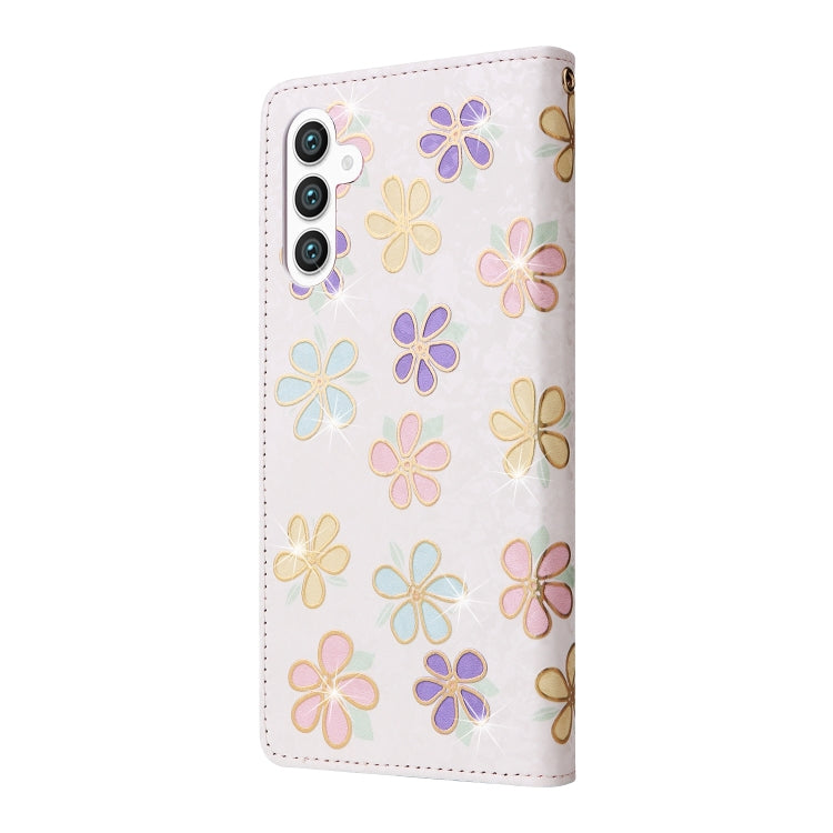 For Samsung Galaxy S25+ 5G Bronzing Painting RFID Leather Phone Case(Bloosoming Flower) - Galaxy S25+ 5G Cases by PMC Jewellery | Online Shopping South Africa | PMC Jewellery | Buy Now Pay Later Mobicred