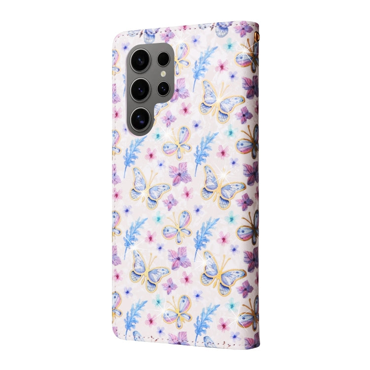 For Samsung Galaxy S25 Ultra 5G Bronzing Painting RFID Leather Phone Case(Pansies) - Galaxy S25 Ultra 5G Cases by PMC Jewellery | Online Shopping South Africa | PMC Jewellery | Buy Now Pay Later Mobicred