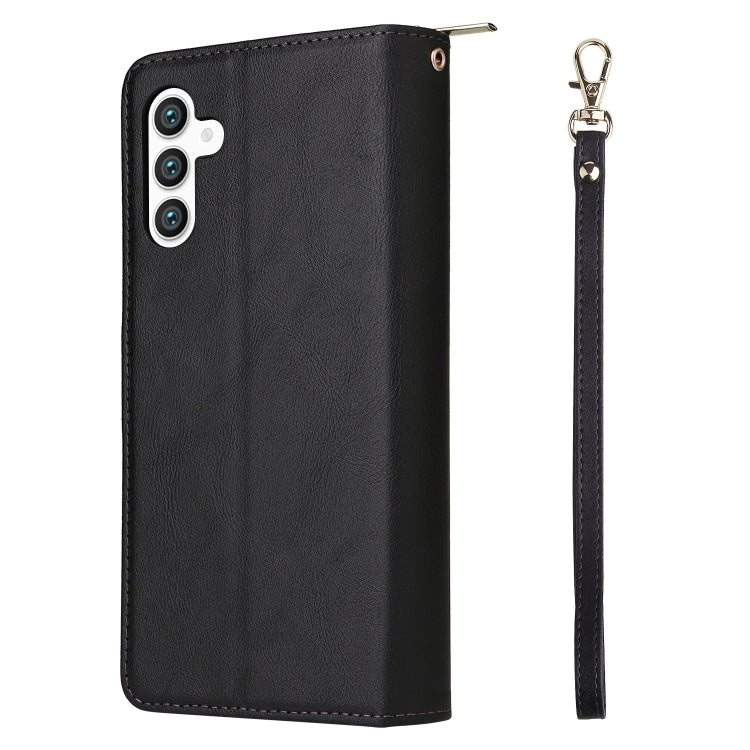For Samsung Galaxy S25+ 5G 9-Card Slots Zipper Wallet Bag Leather Phone Case(Black) - Galaxy S25+ 5G Cases by PMC TechLife | Online Shopping South Africa | PMC TechLife | Buy Now Pay Later Mobicred