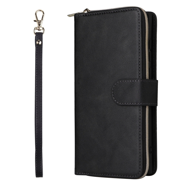 For Samsung Galaxy S25 Ultra 5G 9-Card Slots Zipper Wallet Bag Leather Phone Case(Black) - Galaxy S25 Ultra 5G Cases by PMC TechLife | Online Shopping South Africa | PMC TechLife | Buy Now Pay Later Mobicred