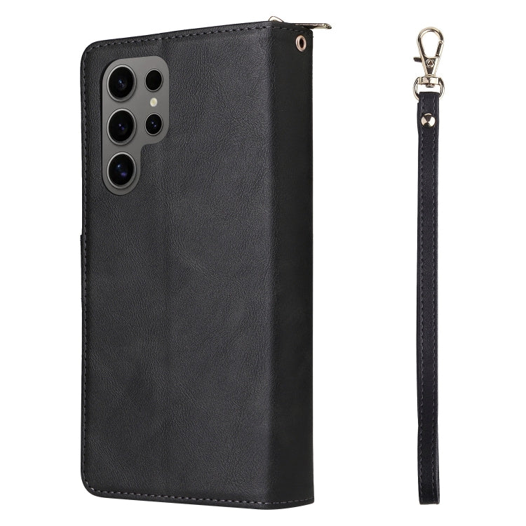 For Samsung Galaxy S25 Ultra 5G 9-Card Slots Zipper Wallet Bag Leather Phone Case(Black) - Galaxy S25 Ultra 5G Cases by PMC TechLife | Online Shopping South Africa | PMC TechLife | Buy Now Pay Later Mobicred