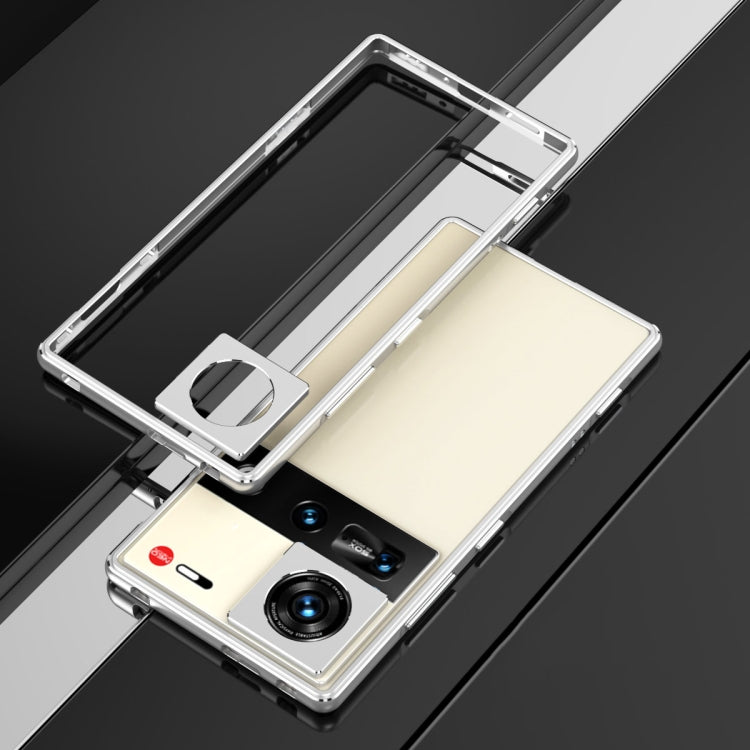 For ZTE nubia Z70 Ultra Aurora Series Lens Protector + Metal Frame Phone Case(Silver) - ZTE Cases by PMC TechLife | Online Shopping South Africa | PMC TechLife | Buy Now Pay Later Mobicred