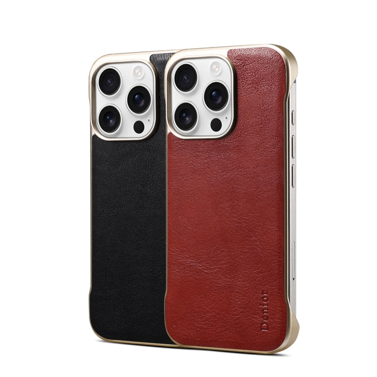 For iPhone 16 Plus Denior MagSafe Genuine Leather Calf Texture  Phone Case(Black) - free shipping - PMC Jewellery - Order now!