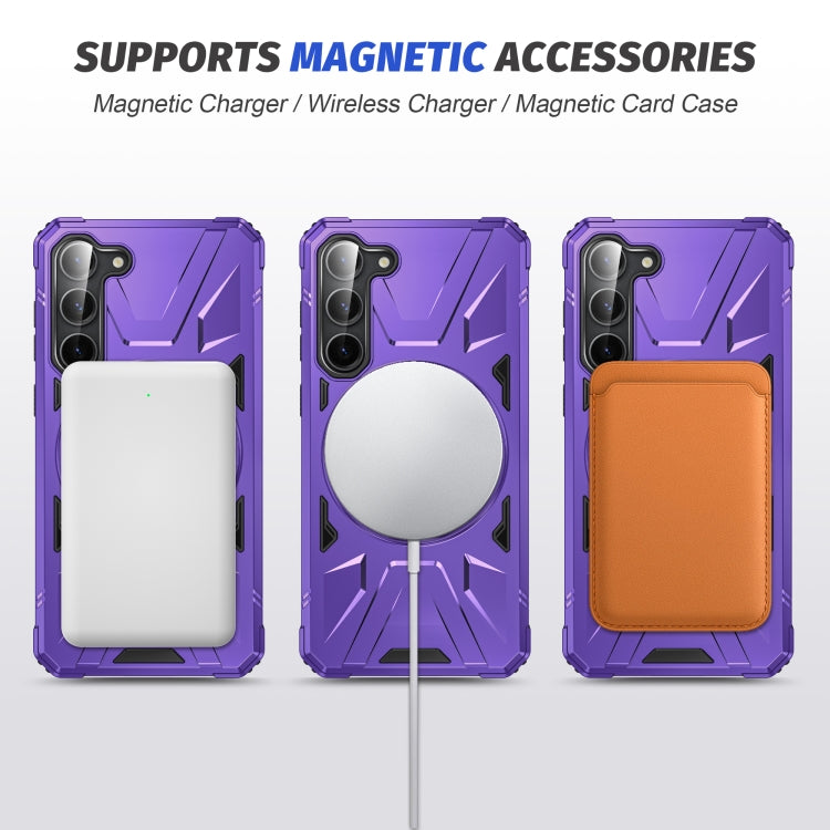 For Samsung Galaxy S25+ 5G MagSafe Magnetic Shockproof Phone Case with Ring Holder(Purple) - free shipping - PMC Jewellery - Order now!