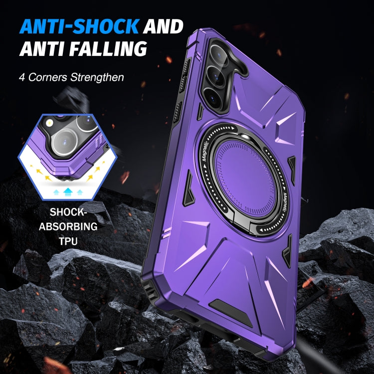 For Samsung Galaxy S25+ 5G MagSafe Magnetic Shockproof Phone Case with Ring Holder(Purple) - free shipping - PMC Jewellery - Order now!