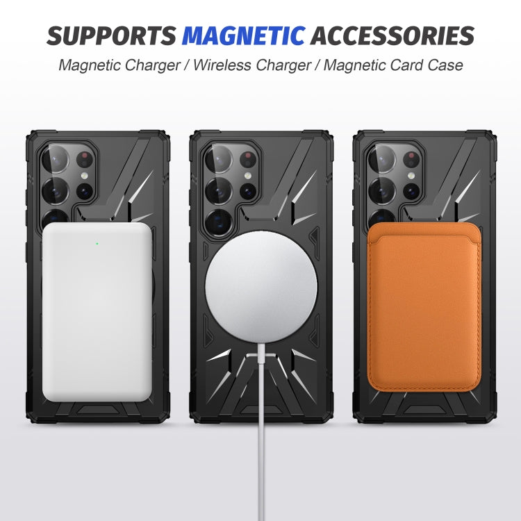 For Samsung Galaxy S25 Ultra 5G MagSafe Magnetic Shockproof Phone Case with Ring Holder(Black) - free shipping - PMC Jewellery - Order now!