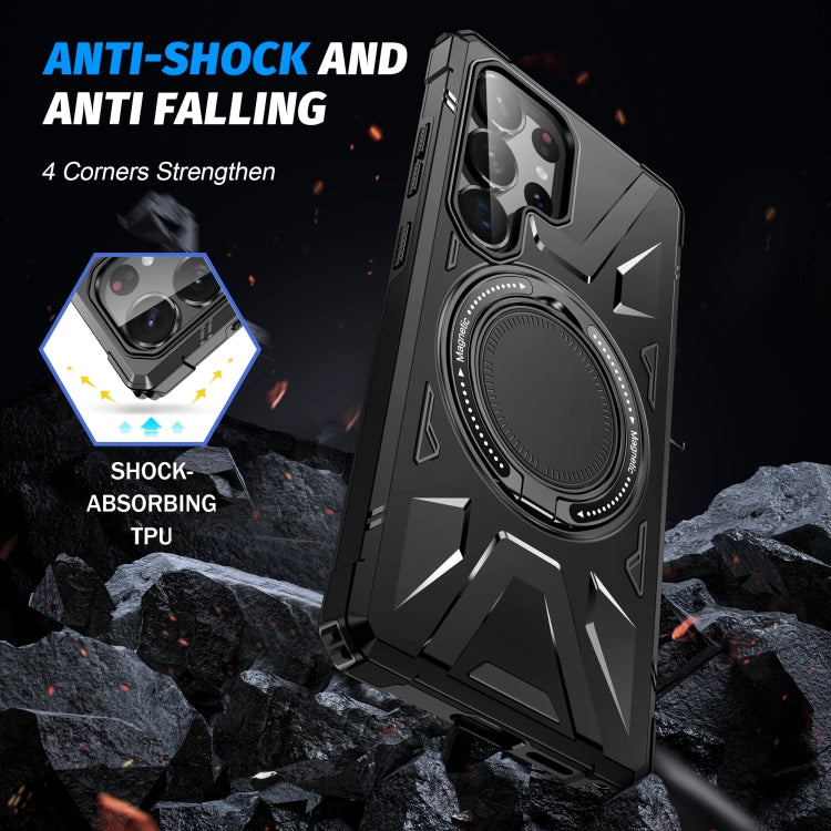 For Samsung Galaxy S25 Ultra 5G MagSafe Magnetic Shockproof Phone Case with Ring Holder(Black) - free shipping - PMC Jewellery - Order now!