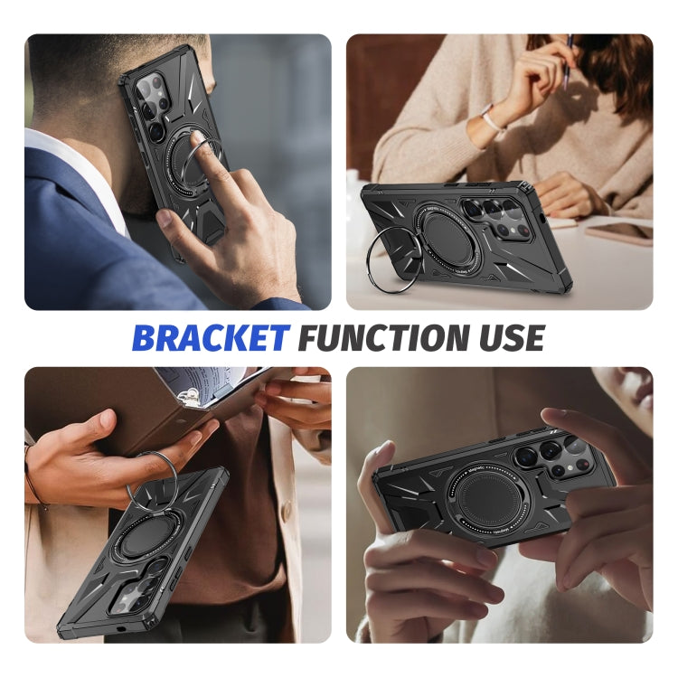 For Samsung Galaxy S25 Ultra 5G MagSafe Magnetic Shockproof Phone Case with Ring Holder(Black) - free shipping - PMC Jewellery - Order now!