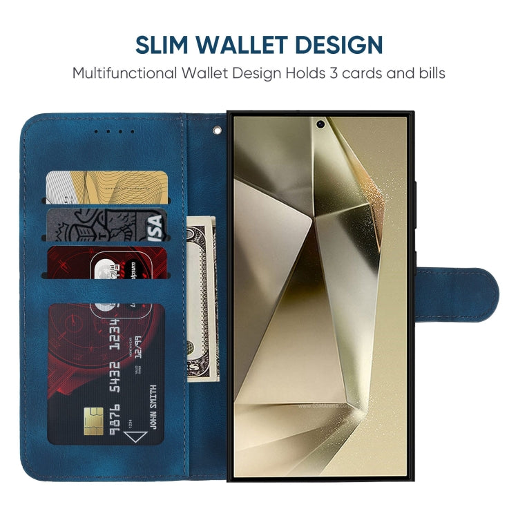 For Samsung Galaxy S25 Ultra 5G Skin Feel Geometric Lines Leather Phone Case(Blue) - Galaxy S25 Ultra 5G Cases by PMC TechLife | Online Shopping South Africa | PMC TechLife | Buy Now Pay Later Mobicred
