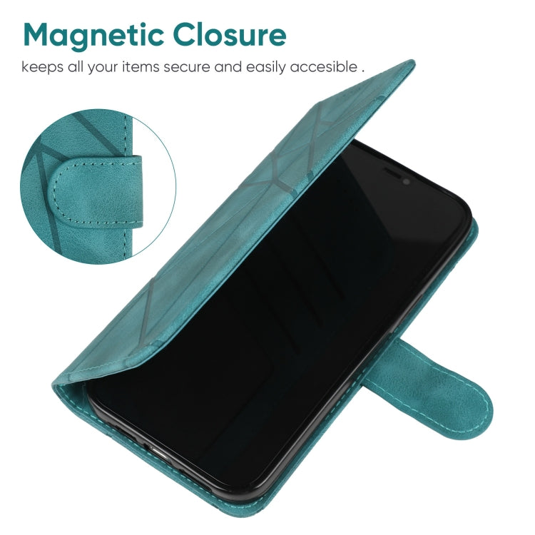 For Samsung Galaxy S25 Ultra 5G Skin Feel Geometric Lines Leather Phone Case(Green) - Galaxy S25 Ultra 5G Cases by PMC TechLife | Online Shopping South Africa | PMC TechLife | Buy Now Pay Later Mobicred