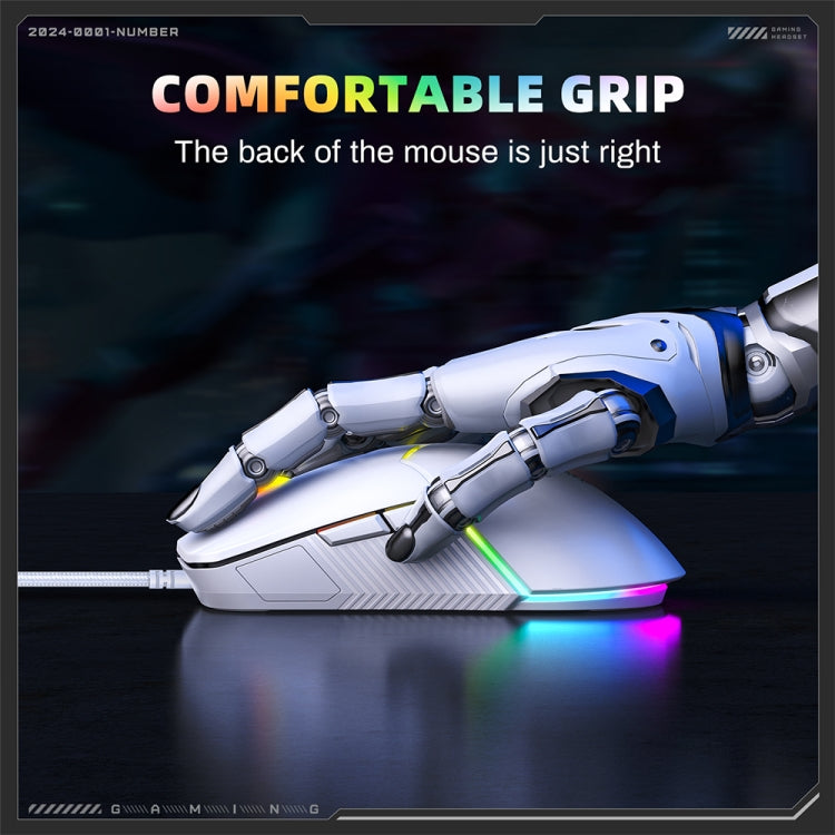ONIKUMA CW929 RGB 6400DPI Wired Mouse(White) - free shipping - PMC TechLife - Order now!