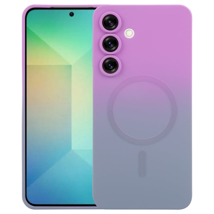 For Samsung Galaxy S25 5G Liquid TPU Silicone Gradient MagSafe Phone Case(Purple Grey) - Galaxy S25 5G Cases by PMC TechLife | Online Shopping South Africa | PMC TechLife | Buy Now Pay Later Mobicred