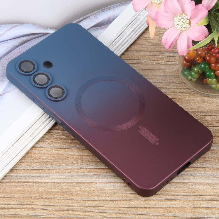 For Samsung Galaxy S25 5G Liquid TPU Silicone Gradient MagSafe Phone Case(Blue Purple) - Galaxy S25 5G Cases by PMC TechLife | Online Shopping South Africa | PMC TechLife | Buy Now Pay Later Mobicred