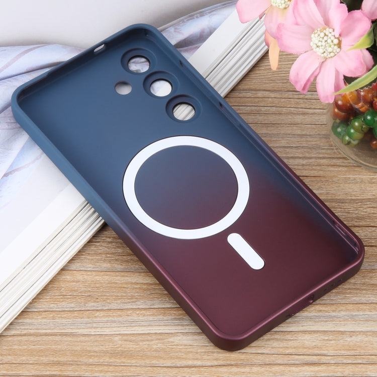 For Samsung Galaxy S25 5G Liquid TPU Silicone Gradient MagSafe Phone Case(Blue Purple) - Galaxy S25 5G Cases by PMC TechLife | Online Shopping South Africa | PMC TechLife | Buy Now Pay Later Mobicred