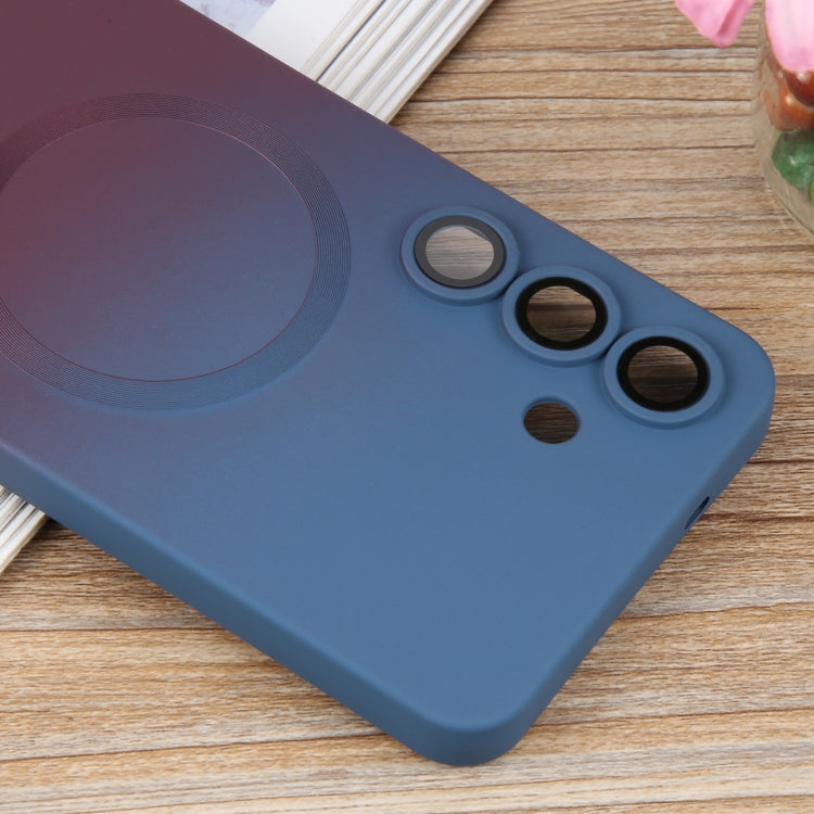 For Samsung Galaxy S25 5G Liquid TPU Silicone Gradient MagSafe Phone Case(Blue Purple) - Galaxy S25 5G Cases by PMC TechLife | Online Shopping South Africa | PMC TechLife | Buy Now Pay Later Mobicred