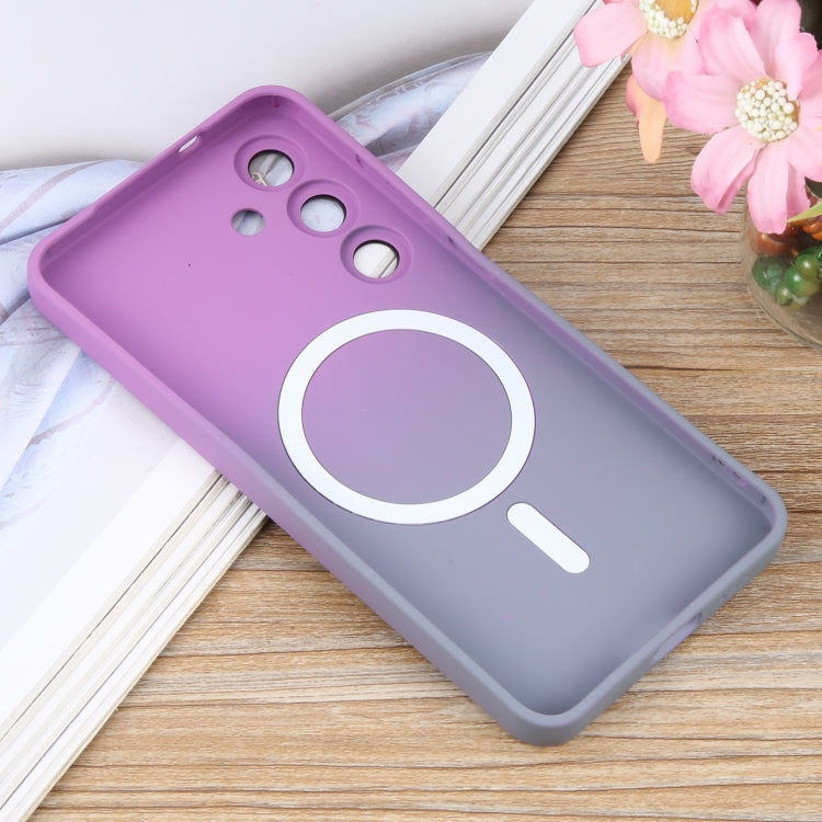 For Samsung Galaxy S25+ 5G Liquid TPU Silicone Gradient MagSafe Phone Case(Purple Grey) - free shipping - PMC TechLife - Order now!