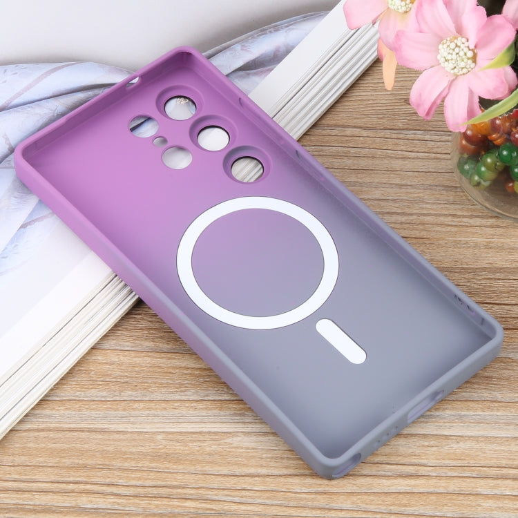 For Samsung Galaxy S25 Ultra 5G Liquid TPU Silicone Gradient MagSafe Phone Case(Purple Grey) - free shipping - PMC TechLife - Order now!