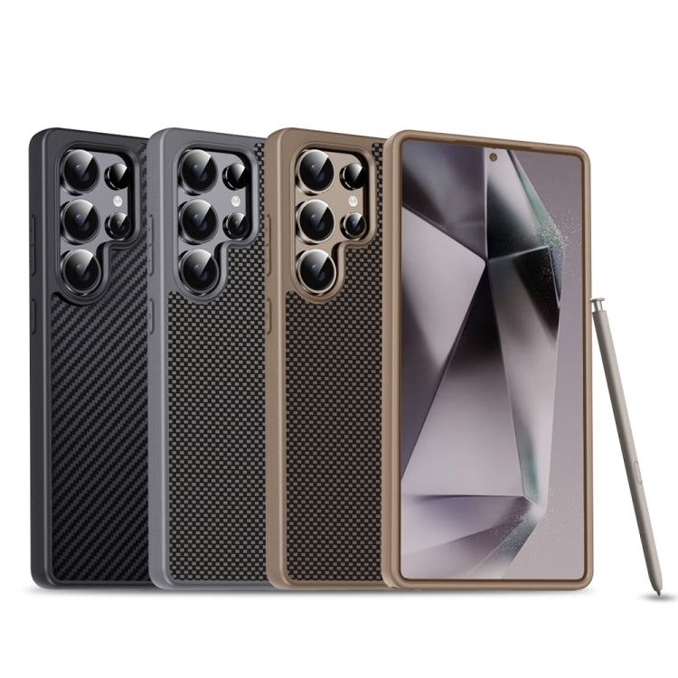 For Samsung Galaxy S25 5G Pita Series TPU + PC Texture Phone Case(Grey) - Galaxy S25 5G Cases by PMC Jewellery | Online Shopping South Africa | PMC Jewellery | Buy Now Pay Later Mobicred