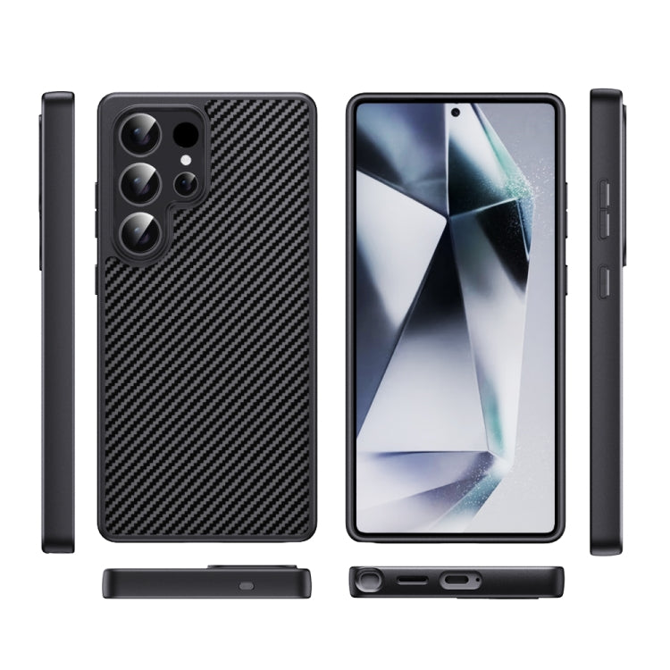 For Samsung Galaxy S25+ 5G Pita Series TPU + PC Texture Phone Case(Black) - Galaxy S25+ 5G Cases by PMC Jewellery | Online Shopping South Africa | PMC Jewellery | Buy Now Pay Later Mobicred