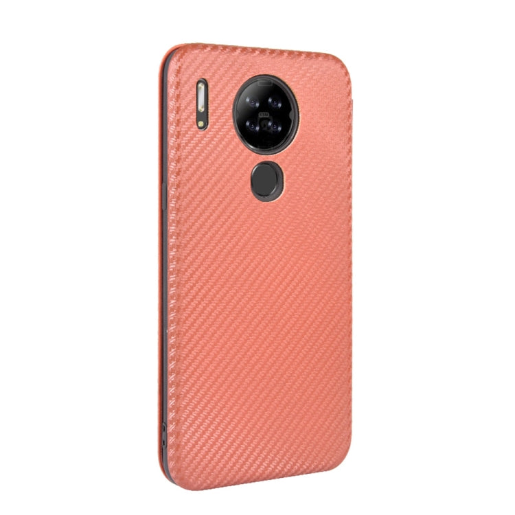For Blackview A80 Carbon Fiber Texture Horizontal Flip TPU + PC + PU Leather Case with Card Slot(Brown) - More Brand by PMC TechLife | Online Shopping South Africa | PMC TechLife | Buy Now Pay Later Mobicred
