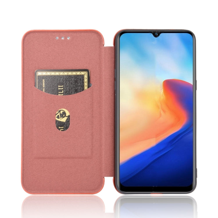 For Blackview A80 Carbon Fiber Texture Horizontal Flip TPU + PC + PU Leather Case with Card Slot(Brown) - More Brand by PMC TechLife | Online Shopping South Africa | PMC TechLife | Buy Now Pay Later Mobicred