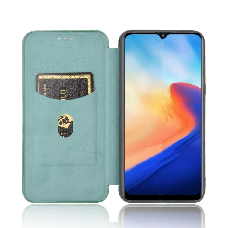 For Blackview A80 Carbon Fiber Texture Horizontal Flip TPU + PC + PU Leather Case with Card Slot(Green) - More Brand by PMC TechLife | Online Shopping South Africa | PMC TechLife | Buy Now Pay Later Mobicred