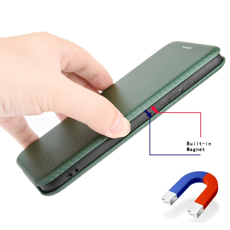 For Blackview A80 Carbon Fiber Texture Horizontal Flip TPU + PC + PU Leather Case with Card Slot(Green) - More Brand by PMC TechLife | Online Shopping South Africa | PMC TechLife | Buy Now Pay Later Mobicred