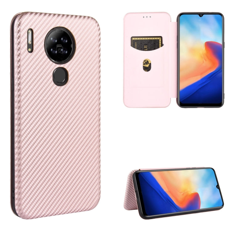 For Blackview A80 Carbon Fiber Texture Horizontal Flip TPU + PC + PU Leather Case with Card Slot(Pink) - More Brand by PMC TechLife | Online Shopping South Africa | PMC TechLife | Buy Now Pay Later Mobicred