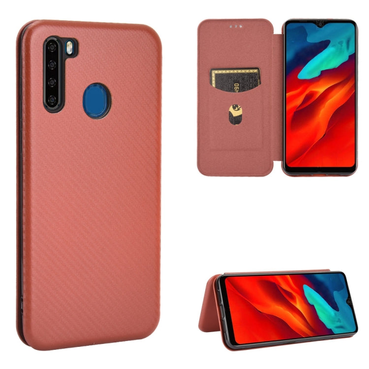For Blackview A80 Pro Carbon Fiber Texture Horizontal Flip TPU + PC + PU Leather Case with Card Slot(Brown) - More Brand by PMC TechLife | Online Shopping South Africa | PMC TechLife | Buy Now Pay Later Mobicred