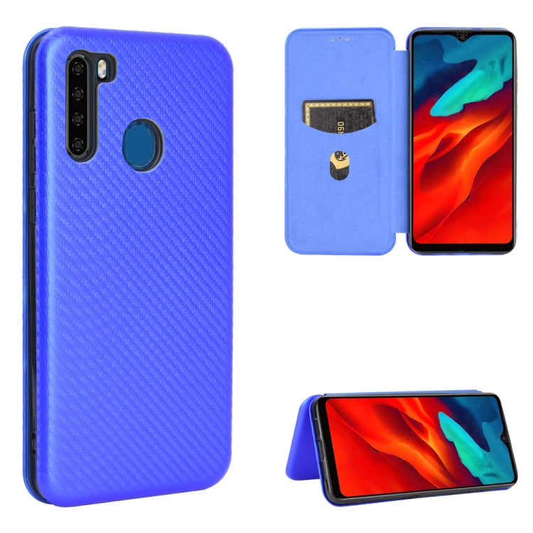 For Blackview A80 Pro Carbon Fiber Texture Horizontal Flip TPU + PC + PU Leather Case with Card Slot(Blue) - free shipping - PMC TechLife - Order now!
