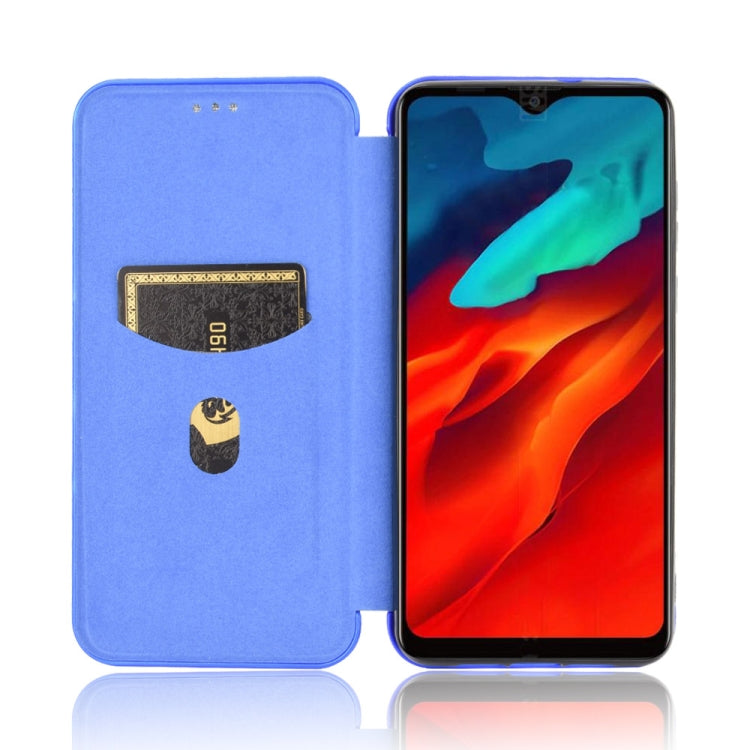 For Blackview A80 Pro Carbon Fiber Texture Horizontal Flip TPU + PC + PU Leather Case with Card Slot(Blue) - free shipping - PMC TechLife - Order now!
