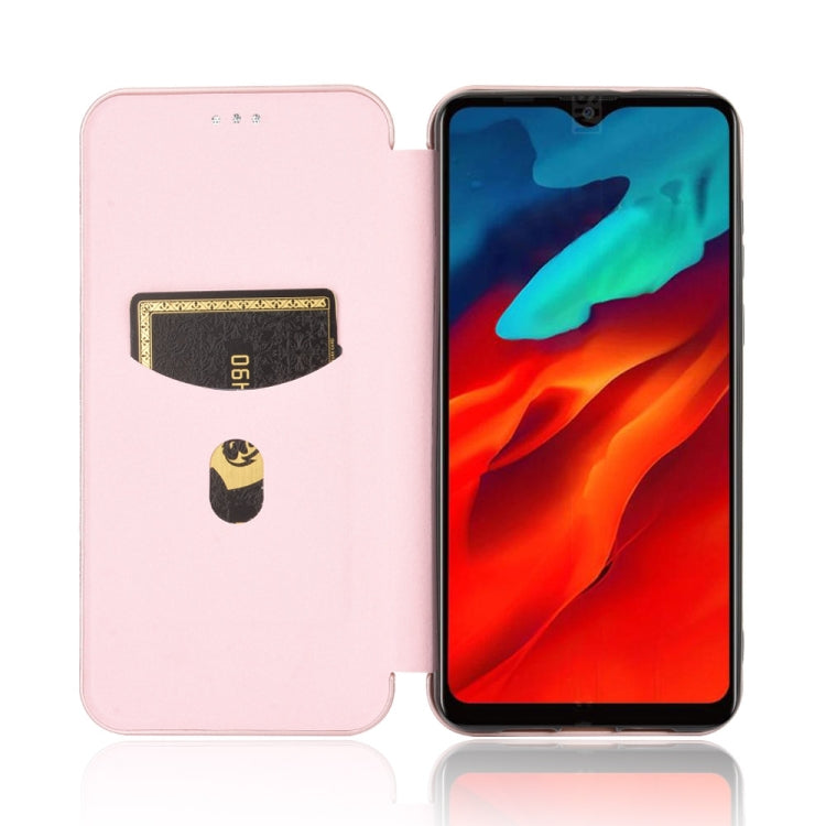 For Blackview A80 Pro Carbon Fiber Texture Horizontal Flip TPU + PC + PU Leather Case with Card Slot(Pink) - More Brand by PMC TechLife | Online Shopping South Africa | PMC TechLife | Buy Now Pay Later Mobicred