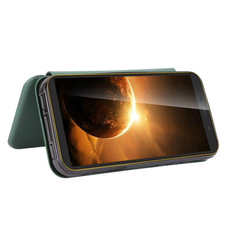For Blackview BV5500 / BV5500 Pro / BV5500 Plus Carbon Fiber Texture Horizontal Flip TPU + PC + PU Leather Case with Card Slot(Green) - More Brand by PMC TechLife | Online Shopping South Africa | PMC TechLife | Buy Now Pay Later Mobicred
