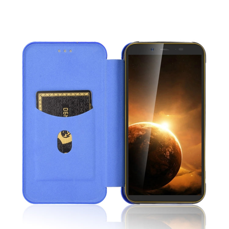 For Blackview BV5500 / BV5500 Pro / BV5500 Plus Carbon Fiber Texture Horizontal Flip TPU + PC + PU Leather Case with Card Slot(Blue) - More Brand by PMC TechLife | Online Shopping South Africa | PMC TechLife | Buy Now Pay Later Mobicred