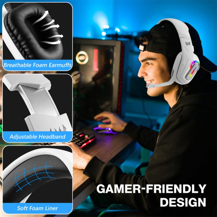 KOTION EACH G4100 Head-mounted Stereo Gaming Earphone with Mic, Black White, Length: About 2.1m - Multimedia Headset by KOTION EACH | Online Shopping South Africa | PMC TechLife | Buy Now Pay Later Mobicred