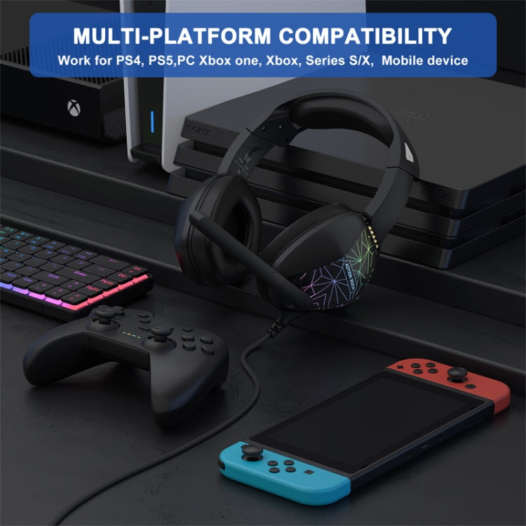 KOTION EACH G6000 On-Ear Gaming Headset with Mic, Length: About 2.1m(Black) - Multimedia Headset by KOTION EACH | Online Shopping South Africa | PMC TechLife | Buy Now Pay Later Mobicred