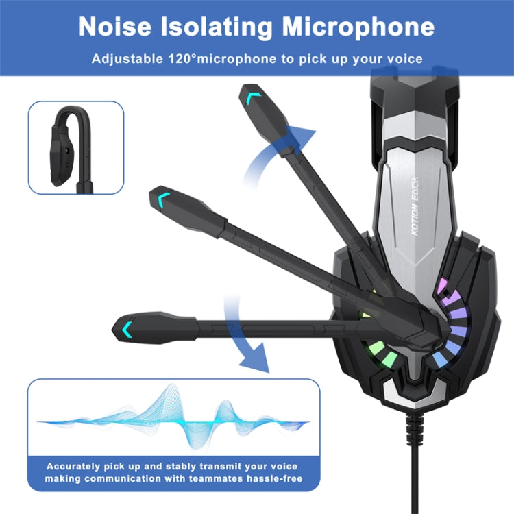 KOTION EACH G9000 Plus On-Ear Gaming Headset with Mic, Length: About 2.1m(Black) - Multimedia Headset by KOTION EACH | Online Shopping South Africa | PMC TechLife | Buy Now Pay Later Mobicred