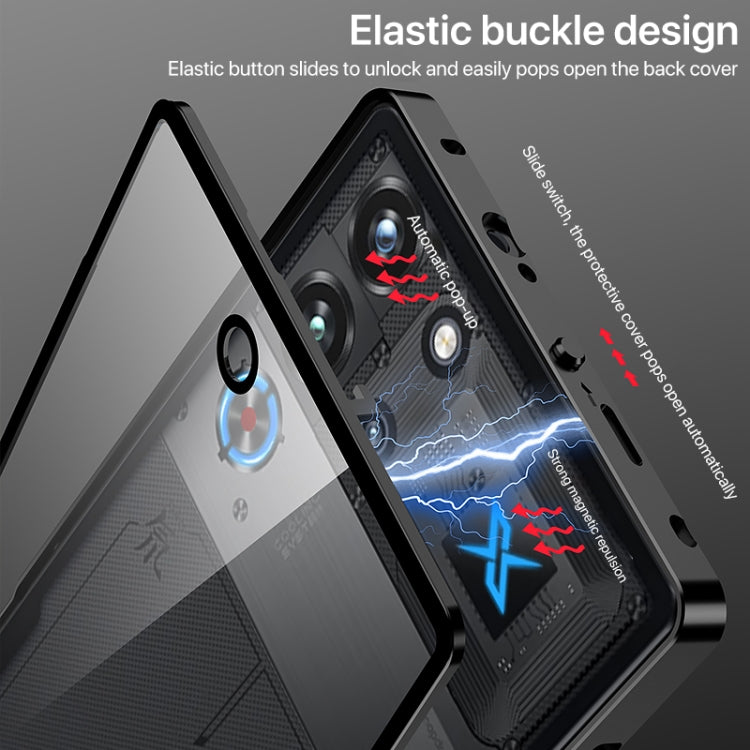 For ZTE nubia Red Magic 10 Pro / 10 Pro+ Snap Buckle Metal Frame Glass Back Panel Phone Case(Gold) - free shipping - PMC TechLife - Order now!