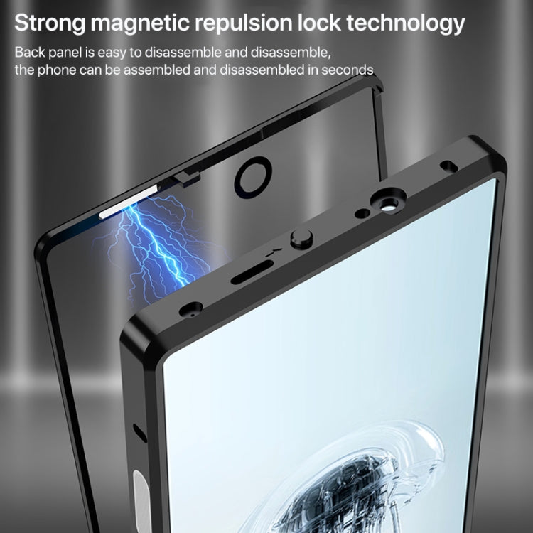 For ZTE nubia Red Magic 10 Pro / 10 Pro+ Snap Buckle Metal Frame Glass Back Panel Phone Case(Gold) - free shipping - PMC TechLife - Order now!
