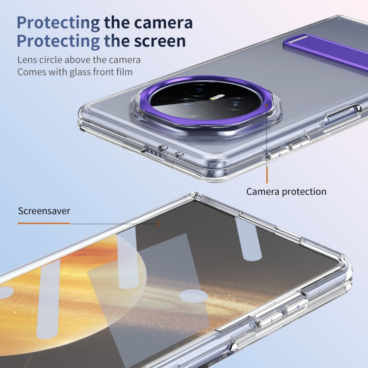For Honor Magic V3 Ice-Cold Holder PC Hybrid TPU Phone Case(Purple) - Honor Cases by PMC TechLife | Online Shopping South Africa | PMC TechLife | Buy Now Pay Later Mobicred