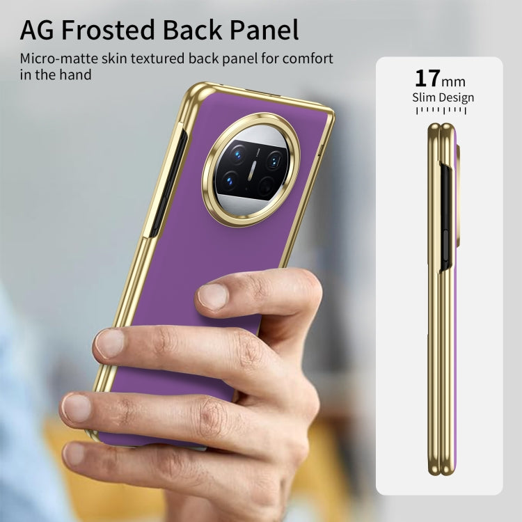 For Huawei Mate X3 Integrated AG Frosted Vacuum Plating Phone Case(Purple) - Huawei Cases by PMC TechLife | Online Shopping South Africa | PMC TechLife | Buy Now Pay Later Mobicred