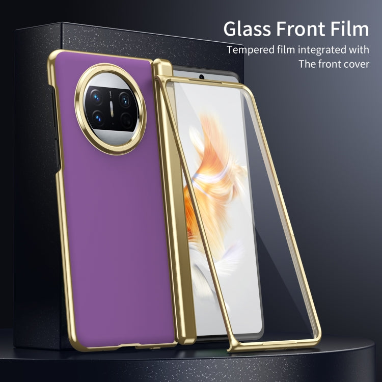 For Huawei Mate X3 Integrated AG Frosted Vacuum Plating Phone Case(Purple) - Huawei Cases by PMC TechLife | Online Shopping South Africa | PMC TechLife | Buy Now Pay Later Mobicred