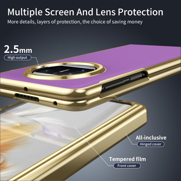 For Huawei Mate X3 Integrated AG Frosted Vacuum Plating Phone Case(Purple) - Huawei Cases by PMC TechLife | Online Shopping South Africa | PMC TechLife | Buy Now Pay Later Mobicred